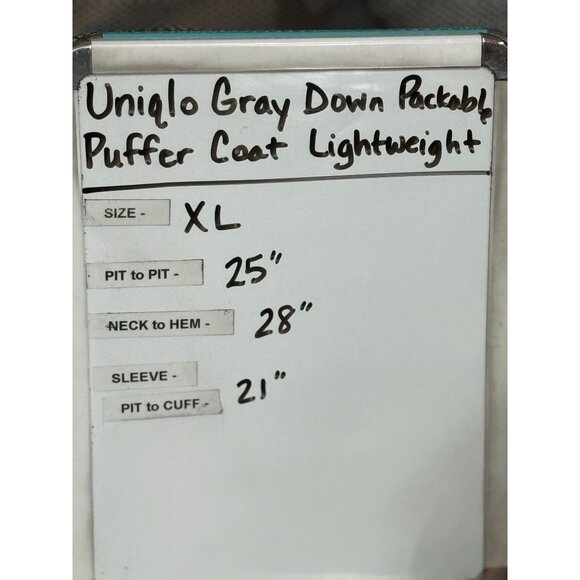 Uniqlo Ultra Light Down Packable Puffer Jacket Coat Gray Unisex Size XL Unworn - Picture 9 of 9
